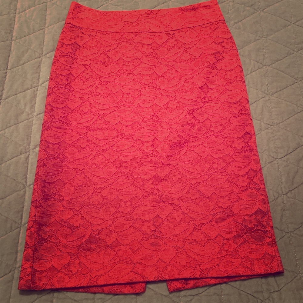 Pink lace pencil skirt banana republic